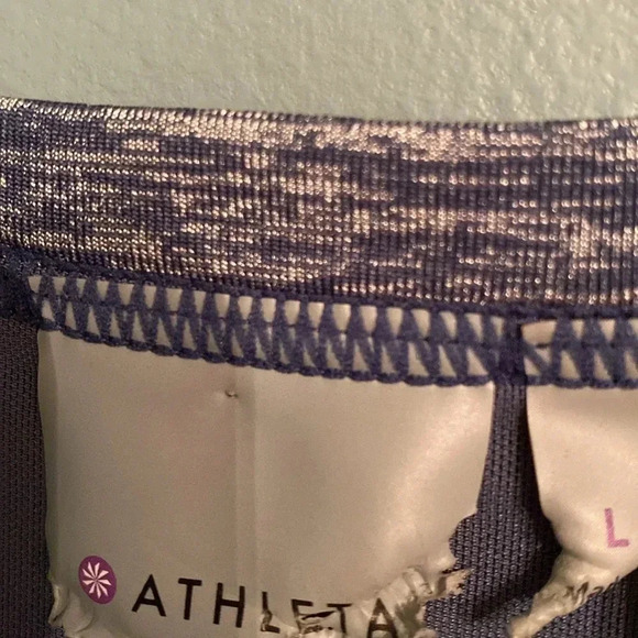 Athleta tank -L- blue and white - mesh on front and back - Picture 2 of 7